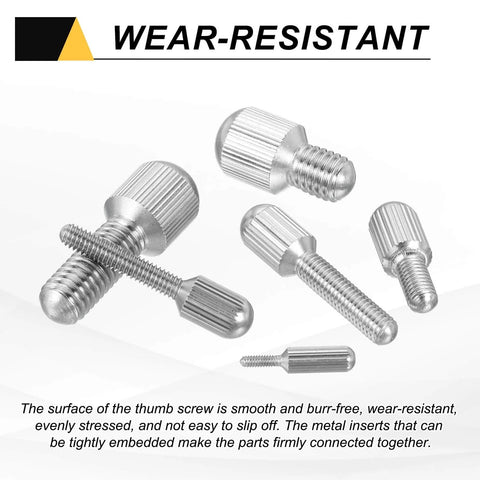 4 Pack Knurled Thumb Screws M3 X 6mm Stainless Steel 304 Flat Head Knurled Grip Bolts for Lighting Electronics Household Projects
