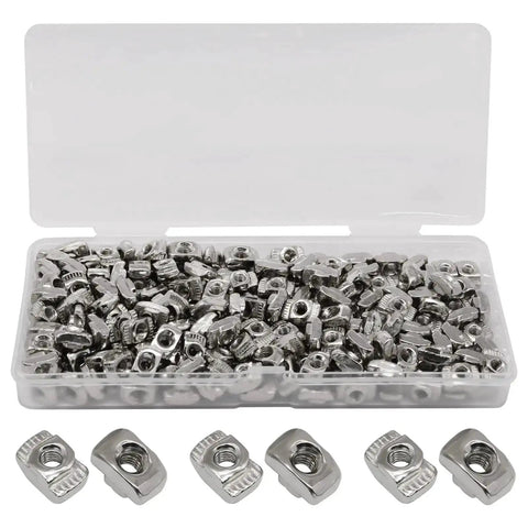 Box of 100 Pcs 2020 Series Sliding T Slot Nuts M3 Carbon Steel Fasteners For 20 Series Aluminum Profile T Slot Systems Pro Grade