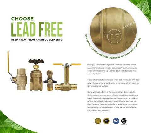 Four brass water shutoff valves for home plumbing; includes a lead-free heavy-duty gate valve with wheel handle (Midline)