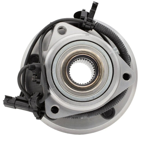 Front Wheel Hub And Bearing Assembly For Jeep Wrangler 2007 2016 5 Lug With ABS OE 513272 Replacement, top view close-up