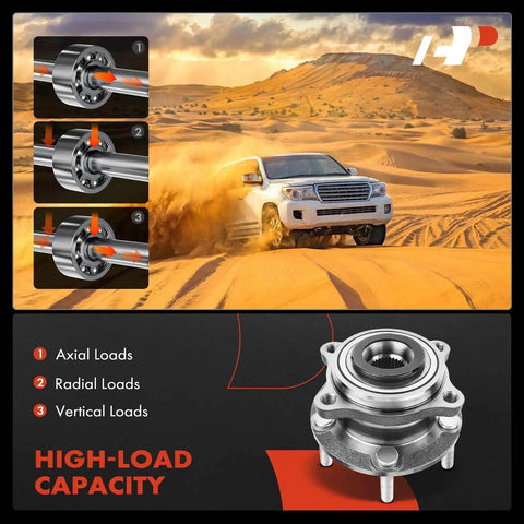 2X Front Wheel Bearing And Hub Assembly 5 Lug Fits Hyundai Sonata 2015-2019, Tucson 2016-2021, Veloster N 2020-2022