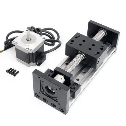 HBX1605 300mm Linear Motion Guide Actuator With Double Linear Rail Slide 1605 Ballscrew And Nema23 Stepper Motor Beefed Up Heavy Duty Motorized