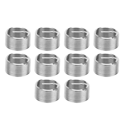 10Pcs M18x1.5 Thread Inserts Coil Type Screw Bushing Expansion Tool Heavy Duty Stainless Steel For Repairing Stripped Threads Or Creating New Internal Threads In Metal Workpieces