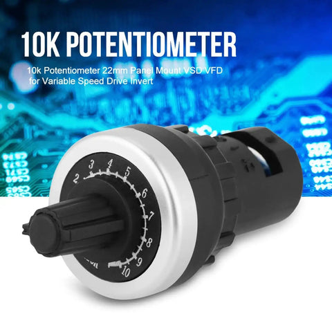 Two Pack Panel Mount 10K Potentiometer For VSD And VFD Rotary Variable Frequency Drive Tough As Nails Precise Resistance Control