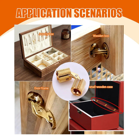 8 Pcs Brass Hidden Barrel Hinges 8 Mm Concealed Furniture Fittings With 180 Degree Opening For Jewelry Boxes Cabinets And Wood Craft