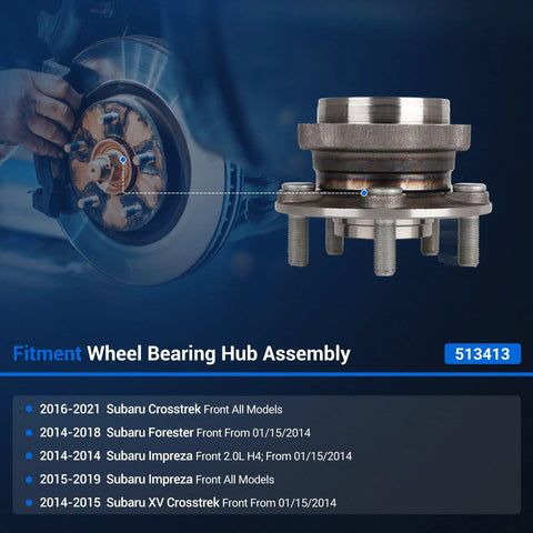 Front Wheel Hub Bearing Assembly For Subaru Forester Crosstrek Impreza And XV Crosstrek 5 Lug ABS OEM Quality Replacement