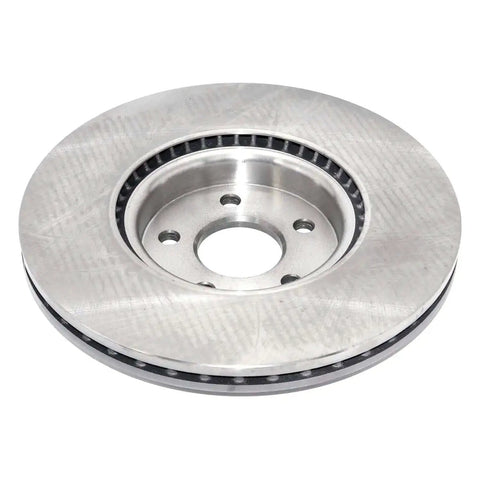 Professional Series Front Vented Brake Rotor With Non Directional Swirl Finish Drop In Ready For Easy Install Hub Centric Chamfer And High Metallurgical Castings For Consistent Strength And Performance showing top view with swirl pattern