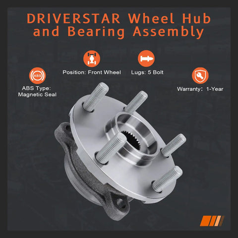 Front Wheel Hub And Bearing Assembly With Abs Sensor Direct Fit For Toyota RAV4 2006-2011 2.4L 2.5L Prius V Replacement