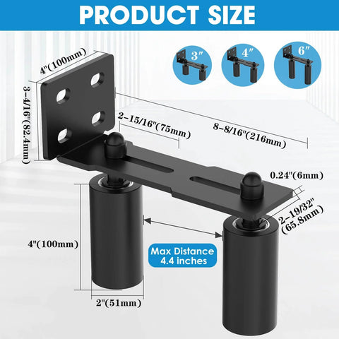 Heavy Duty Sliding Gate Roller Guide Kit With Steel L Bracket And Adjustable Nylon Rollers for Sliding Doors And Wood Doors