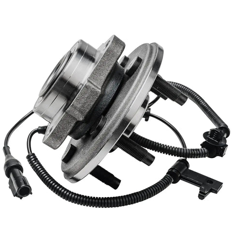 Front Wheel Bearing Hub Assembly 5 Lug For Ford Explorer 2006 2010 Explorer Sport Trac 2007 2010 Mercury Mountaineer 2006 2010 Front Left Or Right Replacement Bearing Hub Kit Built To Last OE Style showing flange and ABS sensor, side view