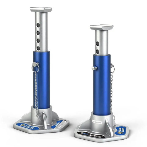 3 Ton Aluminum Jack Stands With Locking Pins For Cars, SUVs And Light Duty Trucks, Lightweight Blue And Silver, 1 Pair