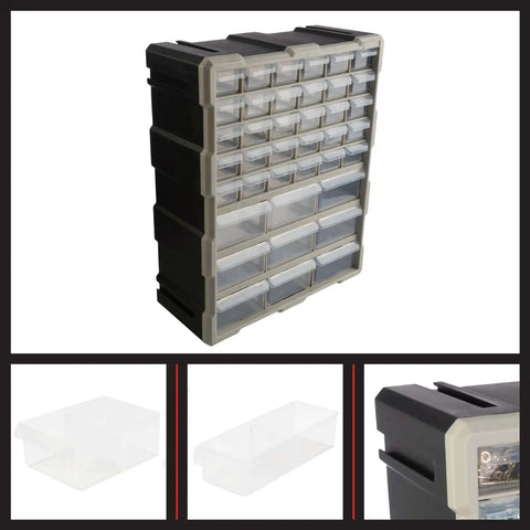 39 Drawer Plastic Small Parts Organizer With Desktop Or Wall Storage Drawers For Hardware Crafts Garage Or Classroom Use