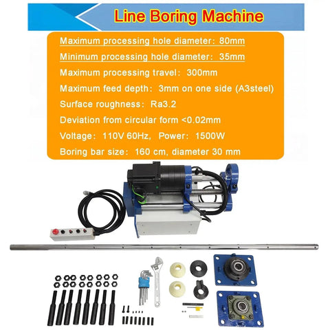 Portable Line Boring Machine 110V Pro Grade Drilling Tool For Precise Hole Work Adjustable 35mm To 80mm Hole Diameter