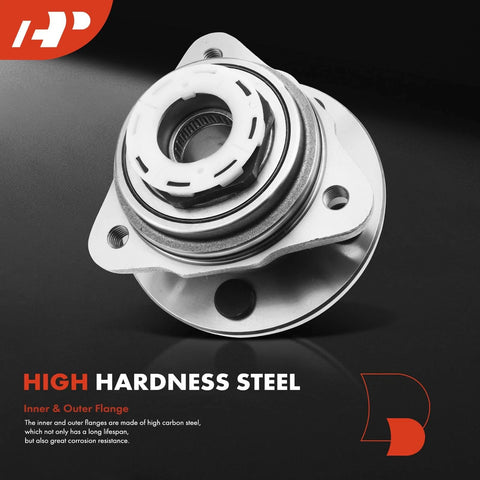 Front Wheel Bearing And Hub Assembly For Ford Ranger And Mazda B3000 B4000 1998 1999 2000 5 Lug Wheels 4WD And 2WD ABS Only Pulse Vacuum Hub Locks Compatible Durable Construction And Easy Install shown in high hardness steel with visible mounting flange.