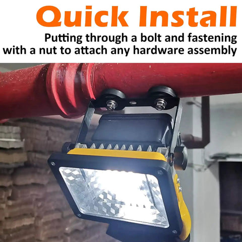 LED light mounted with 40 Pound Rubber Coated Neodymium Magnets With M6 Threaded Studs 4 Pack Anti Slip Heavy Duty Magnets
