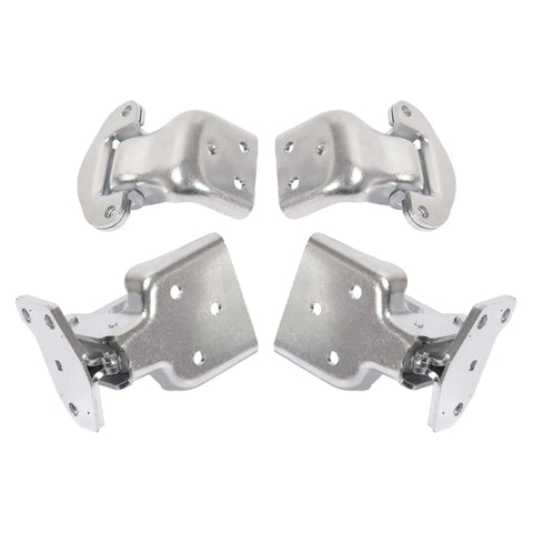 4 Piece Door Hinge Set For Classic 1971-1974 Dodge Charger Coronet Plymouth GTX Road Runner Satellite Left And Right Upper And Lower Hinges Silver Finish Heavy Duty Steel Powder Coated For Durability