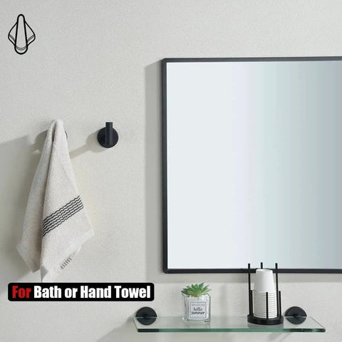 Matte Black Wall Mounted Towel Hook Set Two Pack Made From 304 Stainless Steel Corrosion Resistant For Bathroom Kitchen And Garage