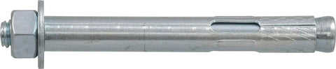 Side view of Hex Head Sleeve Anchor Three Eighths Inch By Three Inch Concrete Brick Block Expansion Anchors Steel Zinc Plated for secure mounting.