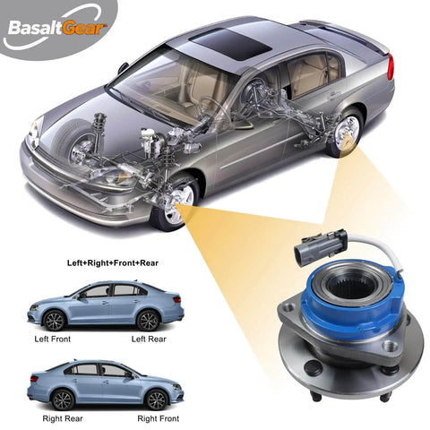 Front or Rear Wheel Hub Bearing Assemblies Pair for Chevy Buick Cadillac Pontiac, PN 513121 513179 513199 513187, car diagram