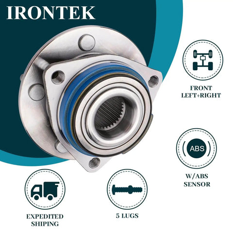 Front Wheel Hub And Bearing Assembly 513121 2 Pack Direct Fit For Cadillac Eldorado Seville DeVille DTS With ABS 5 Lug