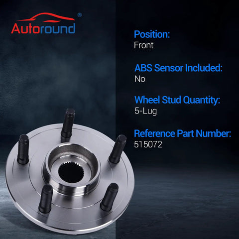 Front Wheel Bearing And Hub Assembly Two Pack For Dodge Ram 1500 2002 2003 2004 2005 2006 2007 2008 5 Lug 2 Wheel ABS