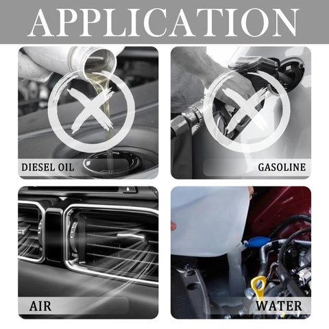 Silicone heater hose, 9.84 ft, 16mm ID x 24mm OD; automotive coolant/water/air hose, four-panel collage