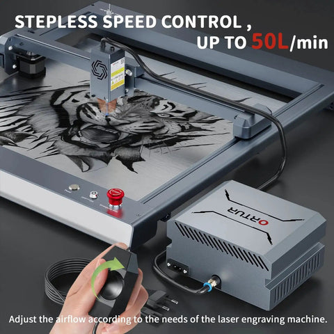 High Performance Air Assist Pump For Laser Cutters 0 To 50 L Per Minute Boosts Deep Cuts And Faster Engraving For Ortur Laser Master 3