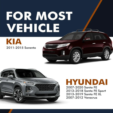 Kia Sorento and Hyundai Santa Fe cars shown for Beefed Up Rear Wheel Hub Bearing Assembly Replacement For 2007 To 2020 Hyundai Santa Fe FWD