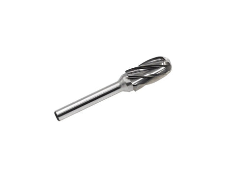 Pro Grade Fast Cutting Aluminum Carbide Burr For Die Grinders With One Quarter Inch Shank And One Half Inch Head Diameter One Inch Flute Length Cylindrical With Radius End Rapid Stock Removal For Aluminum And Nonferrous Metals By Yufutol