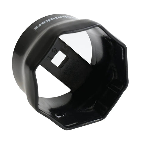 4-7/8 Inch 8-Point Truck Axle Wheel Bearing Socket, high strength steel, black powder coated, angled close-up view