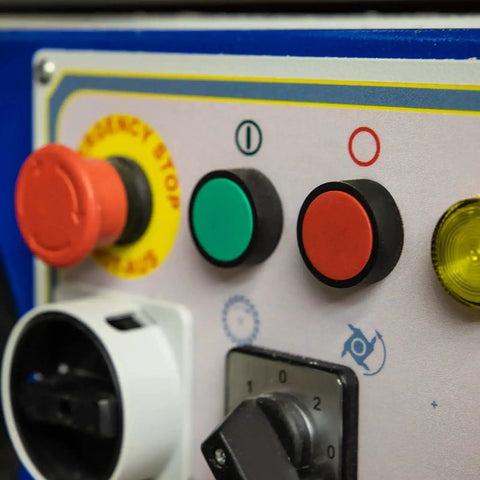 Momentary Green Push Button Switch Box With Emergency Stop No NC Contacts 10A 415V on control panel