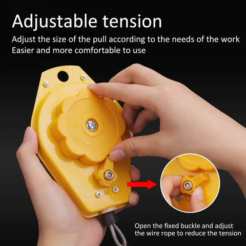Adjusting tension on Retractable Spring Balancer Kit For Tools Adjustable 2.2 To 11 Lbs Load Bearing Balancer