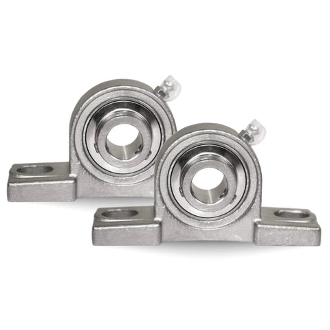1-Inch Bore Twin-Pack Pillow-Block Bearing, Two-Bolt Flange-Mounted Stainless Steel Housing Self-Aligning Assembly front view