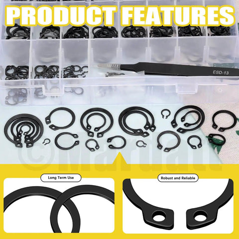 266 Piece External Retaining Rings Kit With 21 Sizes M4 To M28 Circlip Snap Rings Retainer Rings And Tweezers for axles and shafts