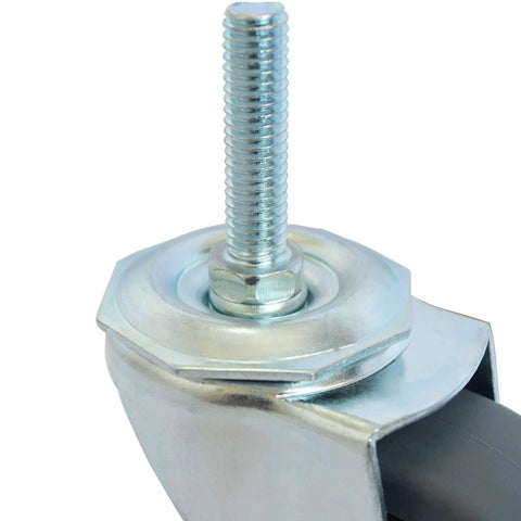 3-Inch Thermoplastic Rubber Caster Wheel With 3/8-16 Threaded Stem, close-up view showing heavy duty swivel wheel and stem