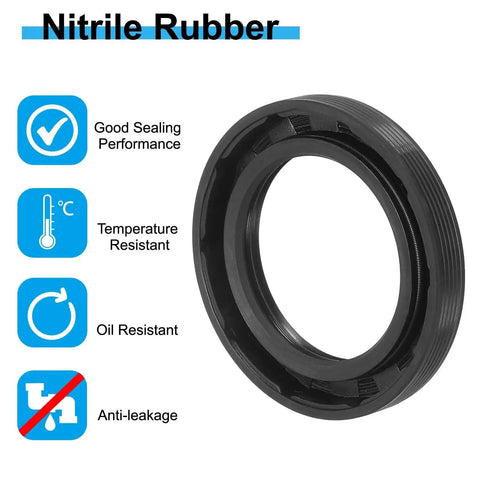 Nitrile Rubber Radial Shaft Seal 35mm x 52mm x 8mm TG4 with oil resistance and anti-leakage features in black.