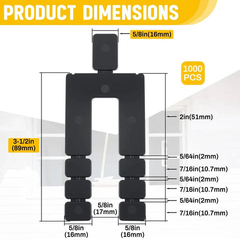 Diagram showing Black Shims For Windows And Doors One Sixteenth Inch By Three And A Half Inches with dimensions