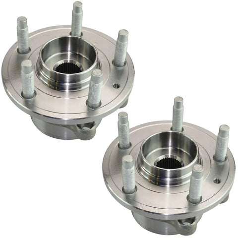 Left And Right Wheel Bearing And Hub Assembly Set For Ford Explorer 2011 2012 2013 2019 Police Package And Police Interceptor Utility, Two Piece Kit With Durable Steel Bearings, OEM Style Fit, Ready To Install, shown in metal finish.