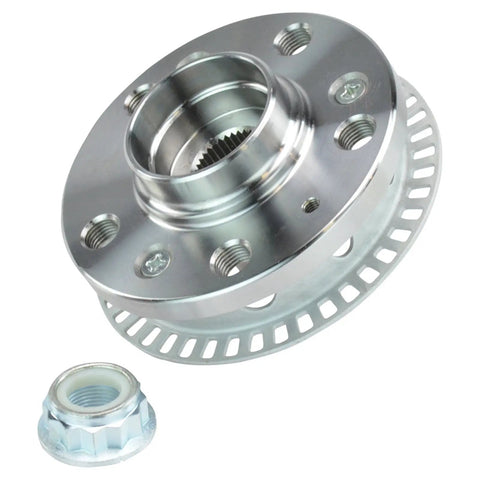 Wheel Bearing And Hub Kit Compatible With Audi TT Quattro 2000 Through 2006 Beetle 1998 Through 2010 Golf 2000 Through 2005 Jetta 1999 Through 2005 Includes One Bearing And One Hub Easy DIY Swap For VW And Audi Models, close-up view