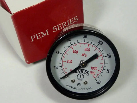 Economy 2 Inch Dial Pressure Gauge For General Utility Applications Winters Brass Wetted Parts with box