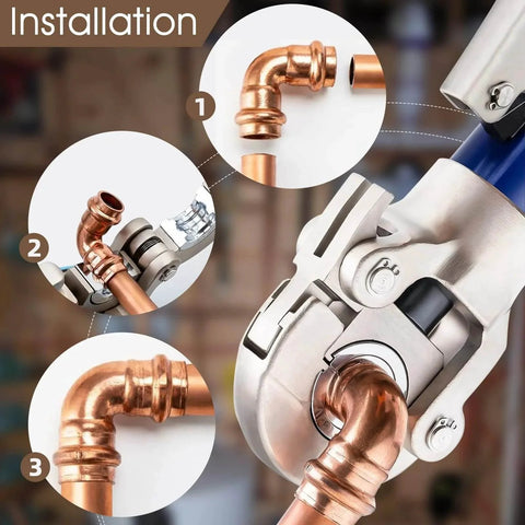 Zero Lead Copper Press Fittings One Half Inch Copper Coupling With Stop Five Eighths Inch Outer Diameter Twelve Pack PxP Press Fittings installation