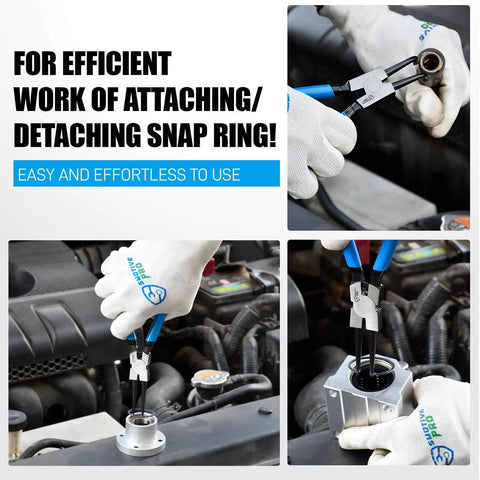 Shop Ready Pro Grade 8 Piece Precision Snap Ring Pliers Set used in auto repair with CR-V steel and angle tips