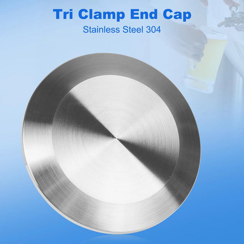 Tri clamp end cap, stainless steel 304, brushed finish for sanitary fittings