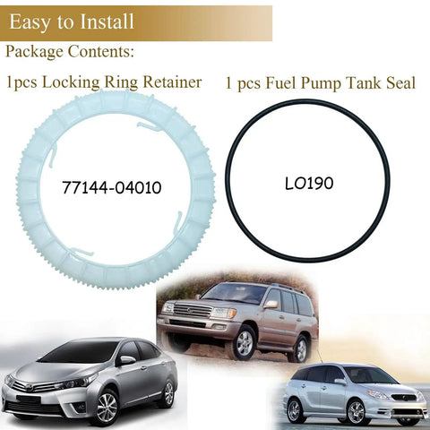 Fuel Pump Lock Ring Retainer With Tank Seal Kit Compatible With Toyota Corolla Land Cruiser Matrix Tacoma Replaces 77144-04010