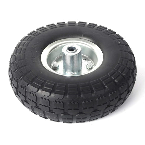 4-Pack 10-Inch Solid Rubber Tire Wheels Replacement 4.10/3.50-4 No Flat With 5/8 Bearings And 2.2 Inch Offset Hub for carts