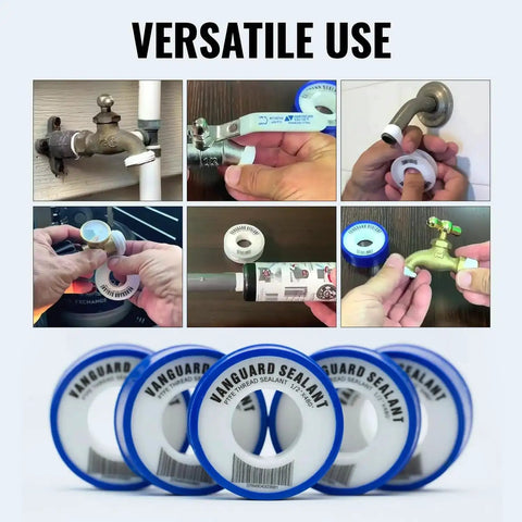 High Density PTFE Plumbers Tape For Shower Heads Faucets And Water Line Connections Half Inch Wide White 460 Inch Length