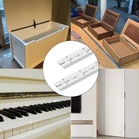 48 Inch Stainless Steel Piano Hinge Heavy Duty 0.04 Inch Leaf 0.5 Knuckle in tool boxes and cabinets