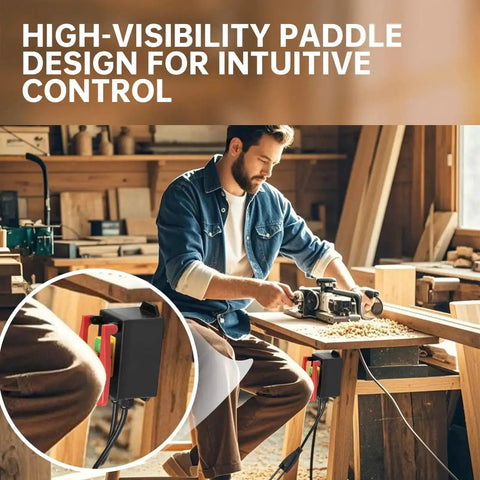 110V Single Phase Safety Switch With Dual Outlets And Synchronized Start Stop in use with a table saw