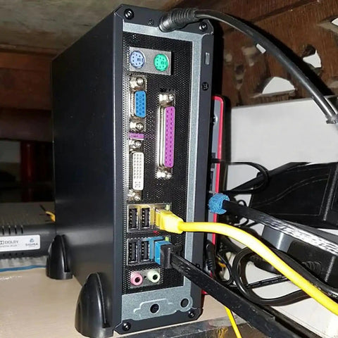 Backplate Filter Cover For PC Case Rear Panel 5.8 By 17 CM 2.28 By 6.69 IN IO Shield installed on PC case showcasing rear connectivity.