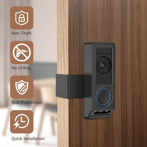 Anti Theft Video Doorbell Mount For E340 Camera No Drill Adjustable Mounting Bracket Holder Accessories Installed on Door
